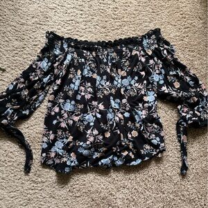 Flower off shoulder top